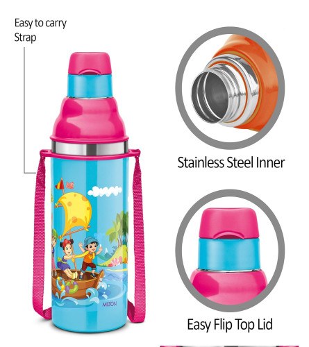 milton-kool-stunner-400-insulated-school-kids-bottle-with-inner-steel-420-ml-blue-leak-proof-pu-insulated-hot-cold-easy-grip-free-shipping-worldwide-
