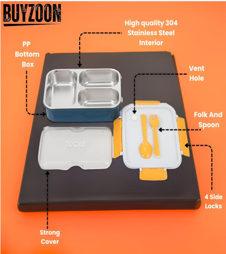 buyzoon-3-compartment-lunch-box-for-school-kids-office-men-women-with-a-spoon-fork-with-heating-and-leak-proof-plus-insulated-stainless-steel--blue-free-shipping-worldwide-