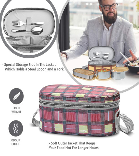 milton-corporate-lunch-3-stainless-steel-lunch-box-with-jacket-pink-free-shipping-worldwide-