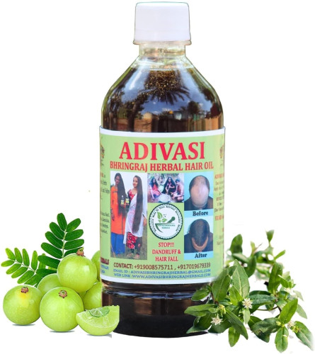 ADIVASI BHRINGRAJ HERBALS Haarolie, 250ml 100% Natuurlijk