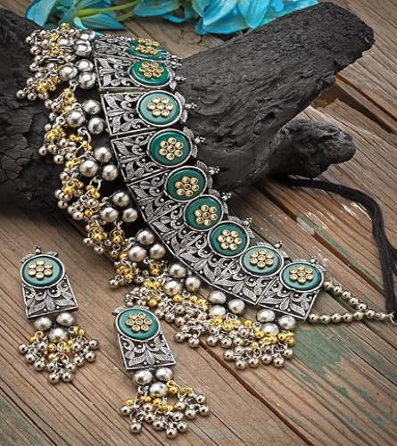 Latest Stylish Design Fancy Oxidised Necklace Jewellery Set for Women
