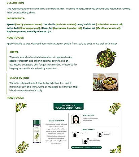 Biotique Thyme Volume Conditioner For Fine And Thinning Hair 180ml (pack of 2)