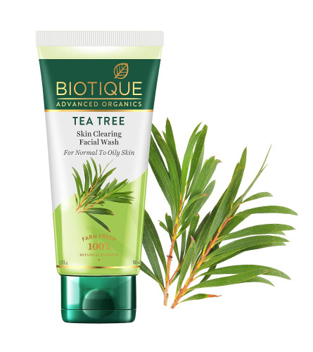 Biotique Tea Tree Skin Clearing Normal to Oily Skin Face Wash, 150 ml (pack of 2)