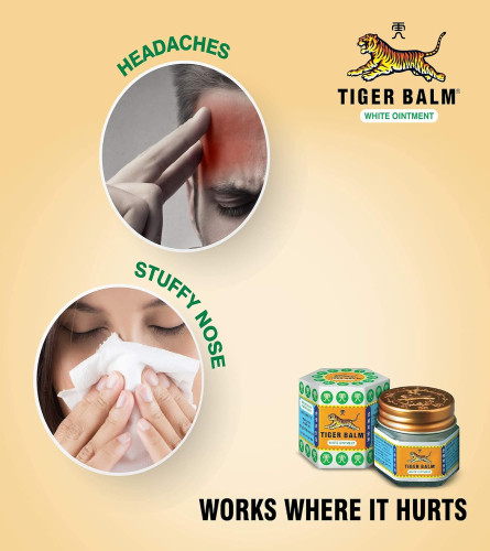 Tiger Balm White Ointment Ayurvedic Pain Relief Balm 21 ml ( Pack of 4 )
