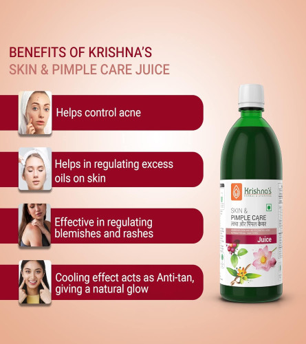 KRISHNA'S HERBAL & AYURVEDA Skin & Pimple Care Juice - 1000 Ml
