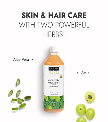 Kapiva Aloe Vera + Amla Juice Cold-pressed Juice for Glowing Skin 1000 ml