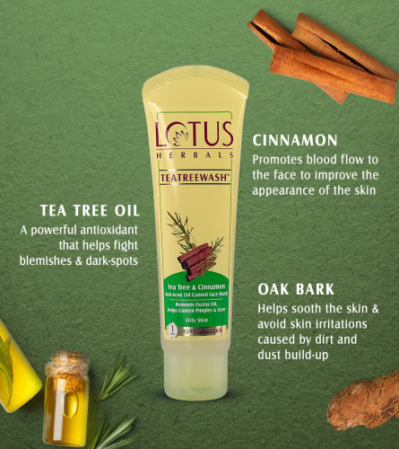 Lotus Herbals Tea tree wash Face Wash 120ml x 2 pack- free ship