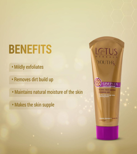 Lotus Herbals YouthRx Active Anti Ageing Foaming Gel Face Wash 50g x 2 pack - free ship