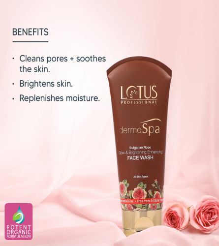 Lotus Professional DermoSpa Bulgarian Rose Glow & Brightening Enhancing Face Wash 80 gm - free ship