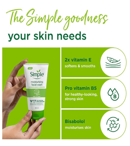 Simple Kind To Skin Moisturising Facial Wash 150 ml (pack of 2) - free shipping
