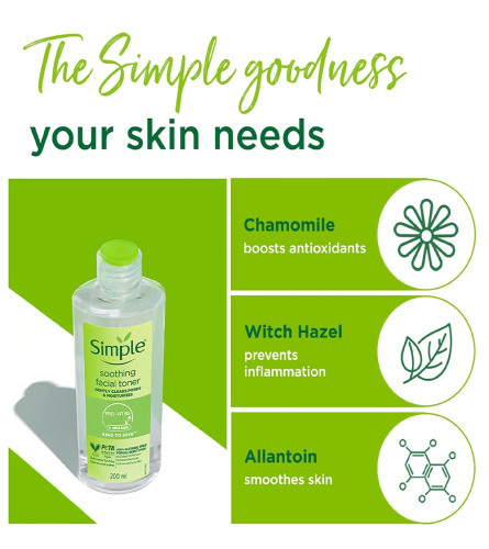 Simple Kind to Skin Soothing Facial Toner 200ml - free ship