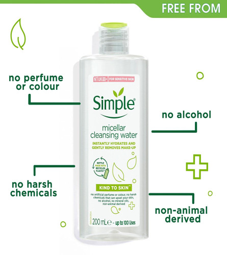 Simple Kind To Skin Micellar Cleansing Water 200 ml - free shipping