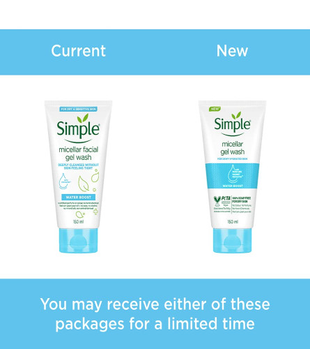 Simple Water Boost Micellar Facial Wash For Dry Skin Type, 150 ml (free shipping)