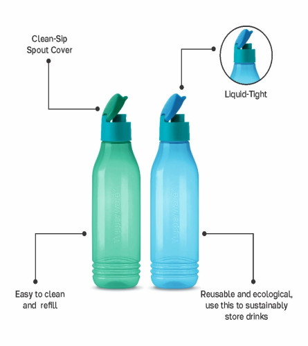 Tupperware ECO SIP Triangular Water Bottles 750 ml (Set of 2)
