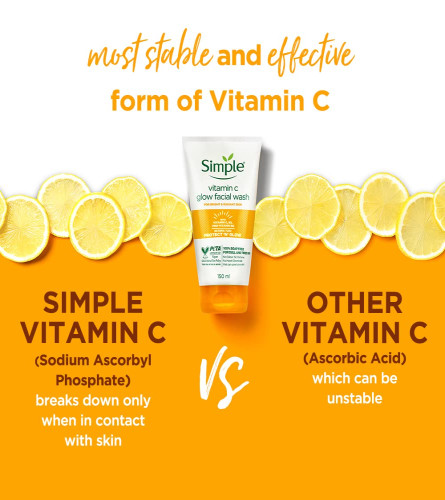 Simple Protect N Glow Vitamin C Glow Facial Wash 150ml - free shipping