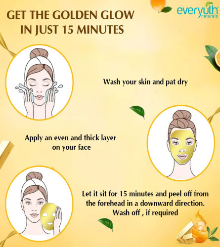 Everyuth Natural Advanced Golden Glow Peel Off Mask for Instant Glow Skin, 100 gm x 2 pack