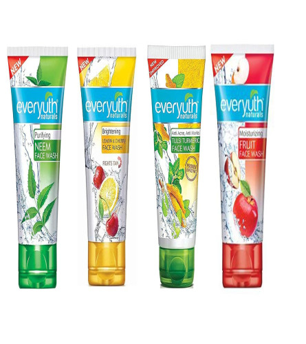 Everyuth Naturals Face wash combo pack - Fruit, Tulsi Turmeric, Lemon & Cherry, Neem, 50gm