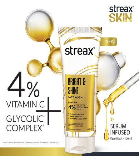 Streax Bright & Shine Face Wash for Glowing Skin 100 ml (Pack of 2)