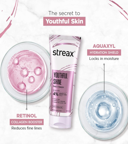 Streax Youthful Shine Anti Ageing Face Wash Cleanser 100 ml (Pack of 2)