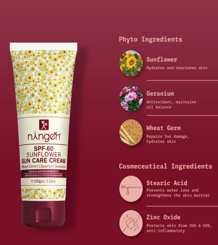 Ningen Sunflower Sunscreen SPF 60 100 gm - free ship