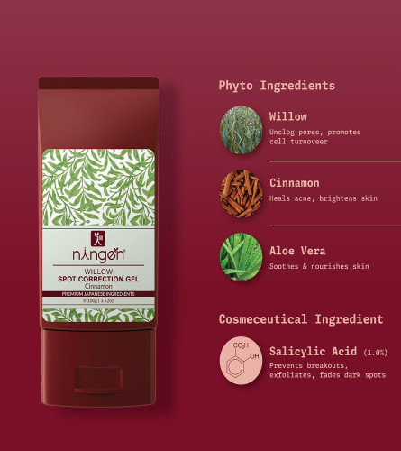 Ningen Willow Spot Correction Face Gel with added Cinnamon 100 gm - free shipping