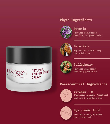 buy Ningen Petunia Anti-Blemish Radiance Cream 50gm - free ship