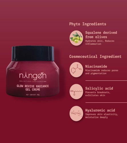 Ningen Glow Revive Radiance Gel Face Cream 50 gm - free shipping