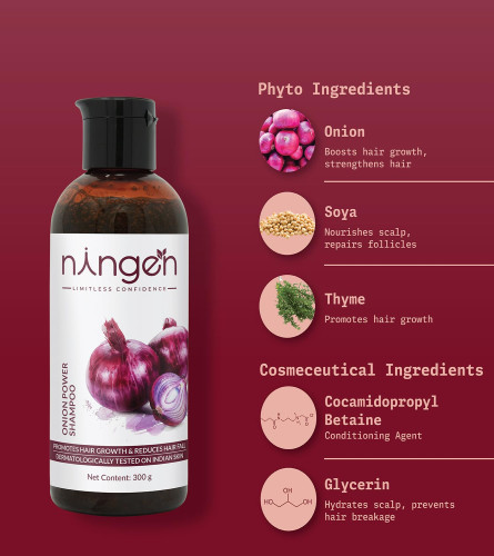 Ningen Red Onion Hair Shampoo 300 gm - free shipping