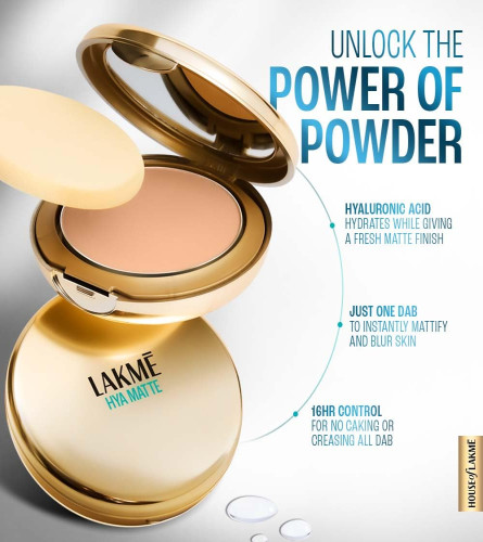 Lakme 9to5 Hya Matte Pressed Powder Nude 9gm - free ship