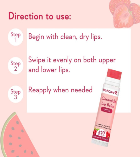 WishCare Tinted Ceramide Lip Balm 5 gm (Pack of 2)