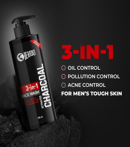 Beardo 3-in-1 Activated Charcoal Face Wash 200 ml