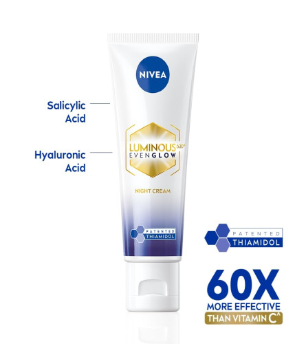 NIVEA Luminous Even Glow Night Cream 40 ml (Pack of 2)