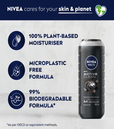 NIVEA MEN Active Clean Shower Gel 500 ml
