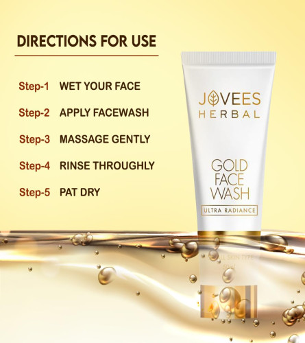 Jovees Herbal Ultra Radiance Gold Face Wash 100ml (pack of 2) free ship