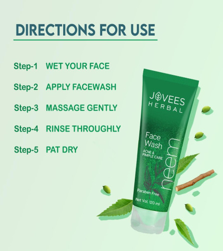 Jovees Herbal Neem Face Wash 120ml (pack of 2) - free ship