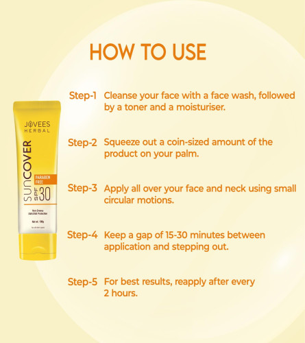 Jovees Herbal Sandalwood Natural Sun Cover SPF 30 UVA/UVB 100g - free ship