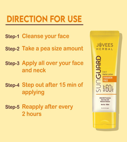 Jovees Herbal Sun Guard Lotion SPF 60 Pa+++ 100 ml - free shipping