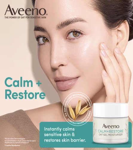Aveeno Calm + Restore Oat Gel Moisturiser 50g