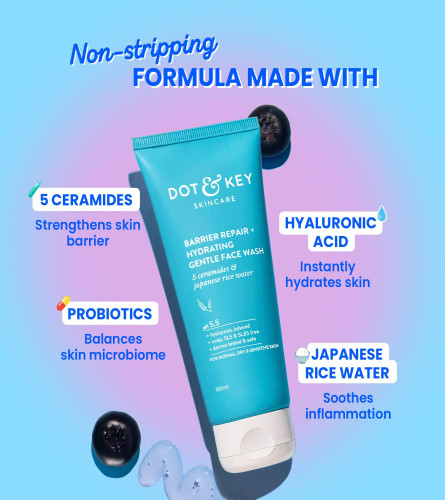 DOT & KEY Barrier Repair + Hydrating Gentle Face Wash 100 ml (Pack of 2)