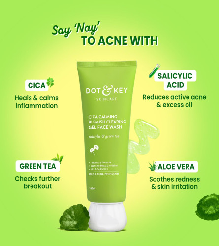 Dot & Key CICA Face Wash for Acne Prone Skin 100 ml (Pack of 2)