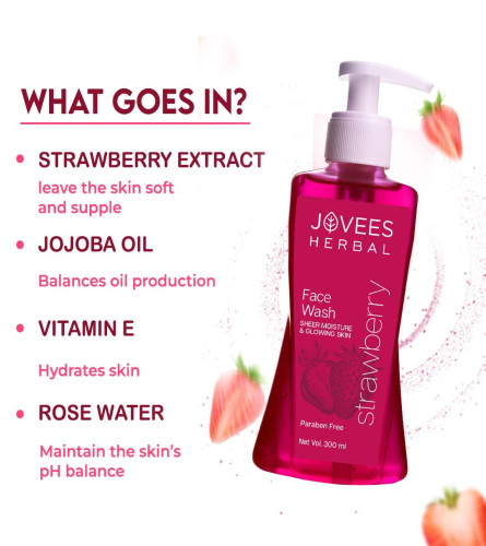 Jovees Herbal Strawberry Face Wash 300ml - free shipping