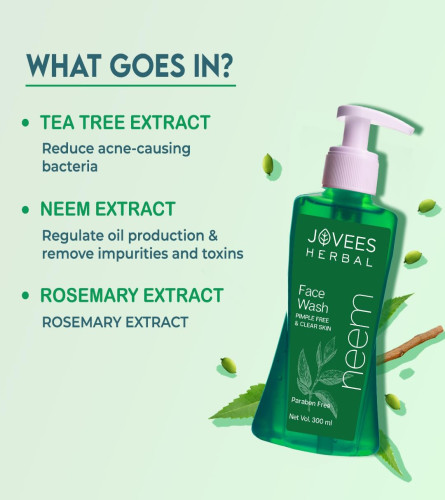 Jovees Herbal Neem Face Wash Neem & Tea Tree 300ml - free ship