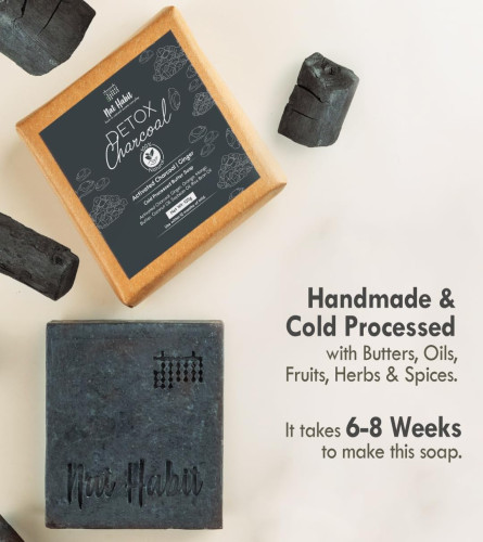 Nat Habit Detox Charcoal Butter Bath Soap 125 g (Pack of 3)