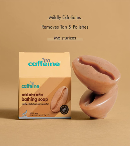 mCaffeine Exfoliating Coffee Bathing Soap 75 g (Pack of 4)