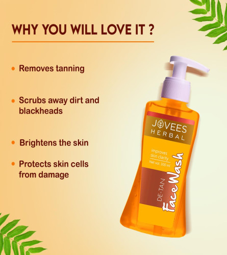 Jovees Herbal Detan Face wash 300 ml - free shipping