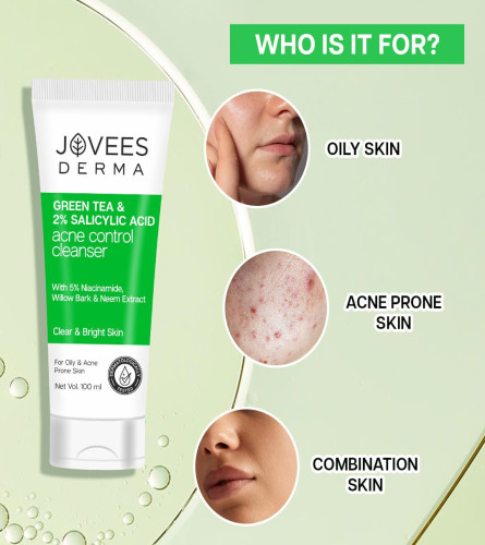 Jovees Herbal Derma Green Tea Pore Cleansing Face Wash 100 ml (pack of 2)