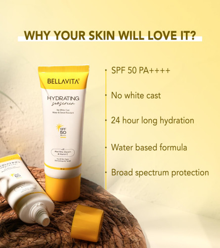BELLAVITA Water based Hydrating Sunscreen 50 ml (Pack of 2)
