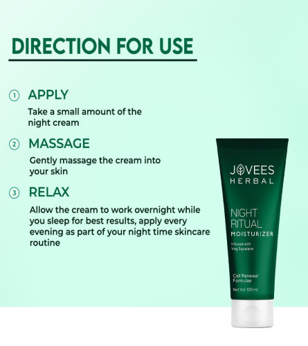 JOVEES Herbal Night Ritual Cream Moisturizer 100ml (pack of 2) free ship