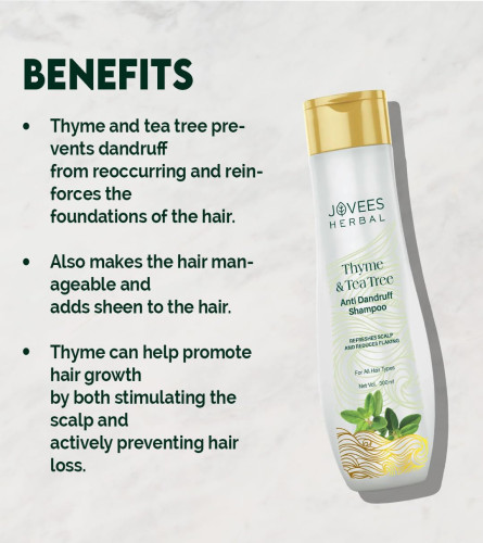 Jovees Herbal Thyme & Tea Tree Anti Dandruff Shampoo 300ml - free shipping