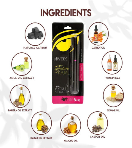 Jovees Herbal Signature kajal (3g) - PACK OF 3 - free shipping
